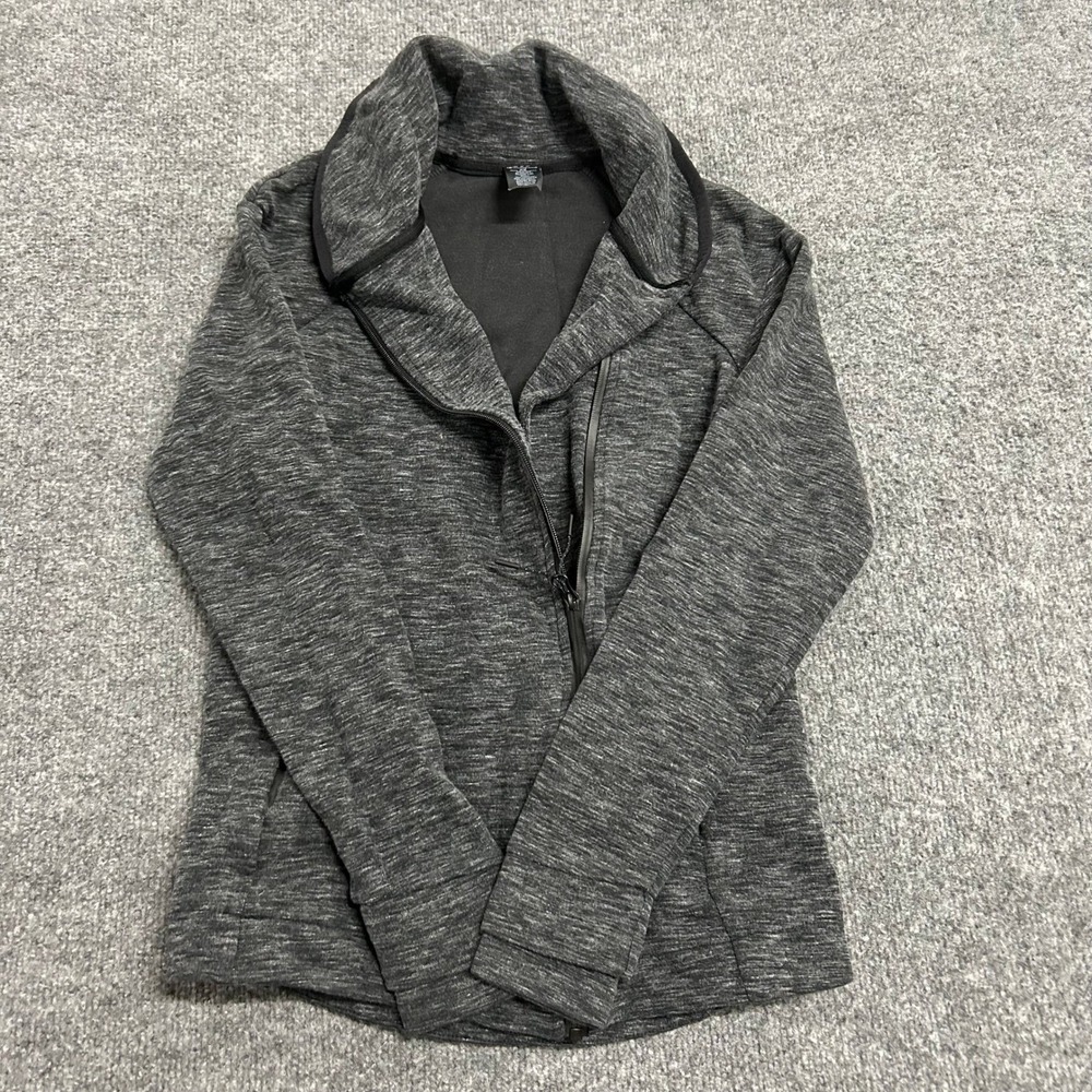Champion Jacket Womens Size XS Gray Space Dye Asymmetric Zip Athletic Yoga